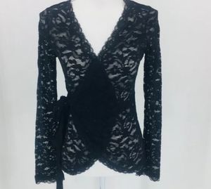 Victoria's Secret sheer lace wrap top XS